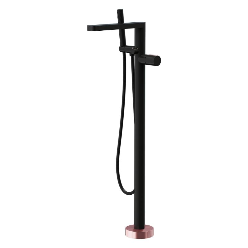 Aqua Velar Freestanding Bath Shower Mixer - Black