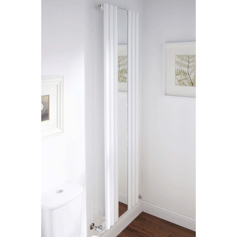 Aqua Bordeaux Vertical Wall-Mounted Radiator - 1800mm x 500mm - White