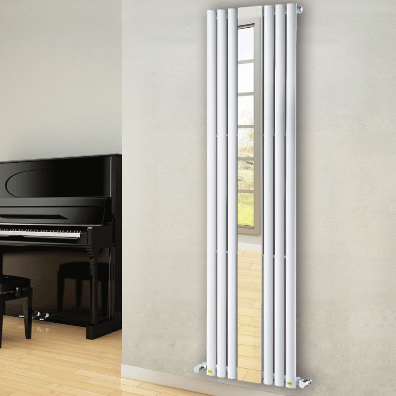 Aqua Bordeaux Vertical Wall-Mounted Radiator - 1800mm x 500mm - White