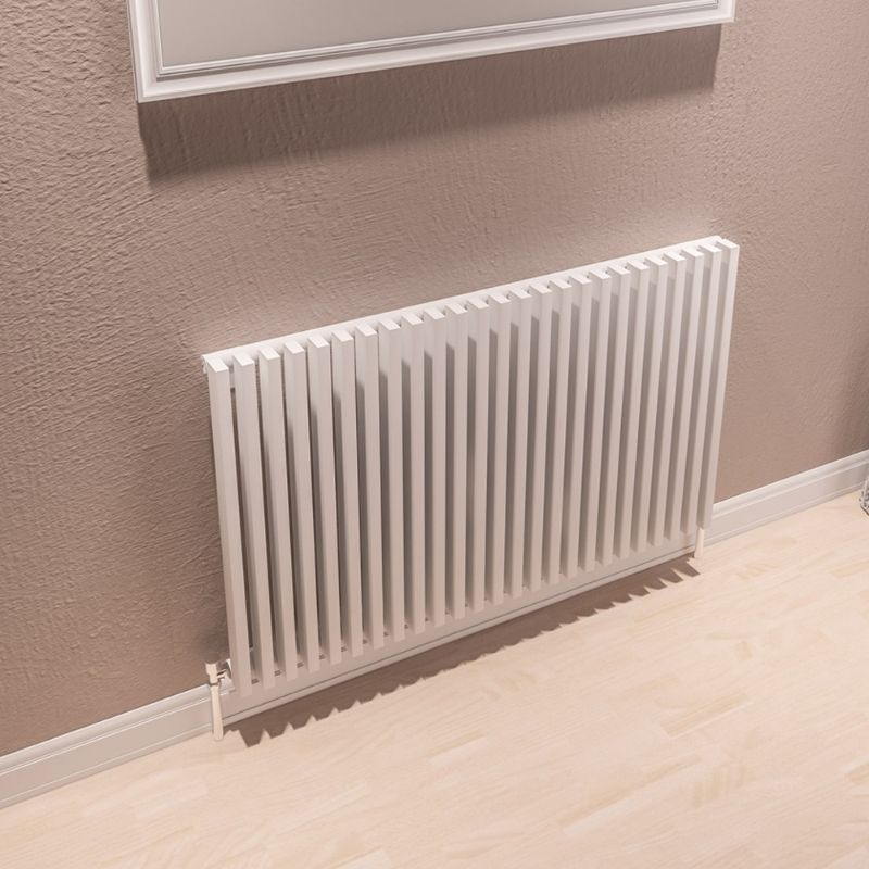 Aqua Desio Horizontal Steel Radiator White - All Sizes