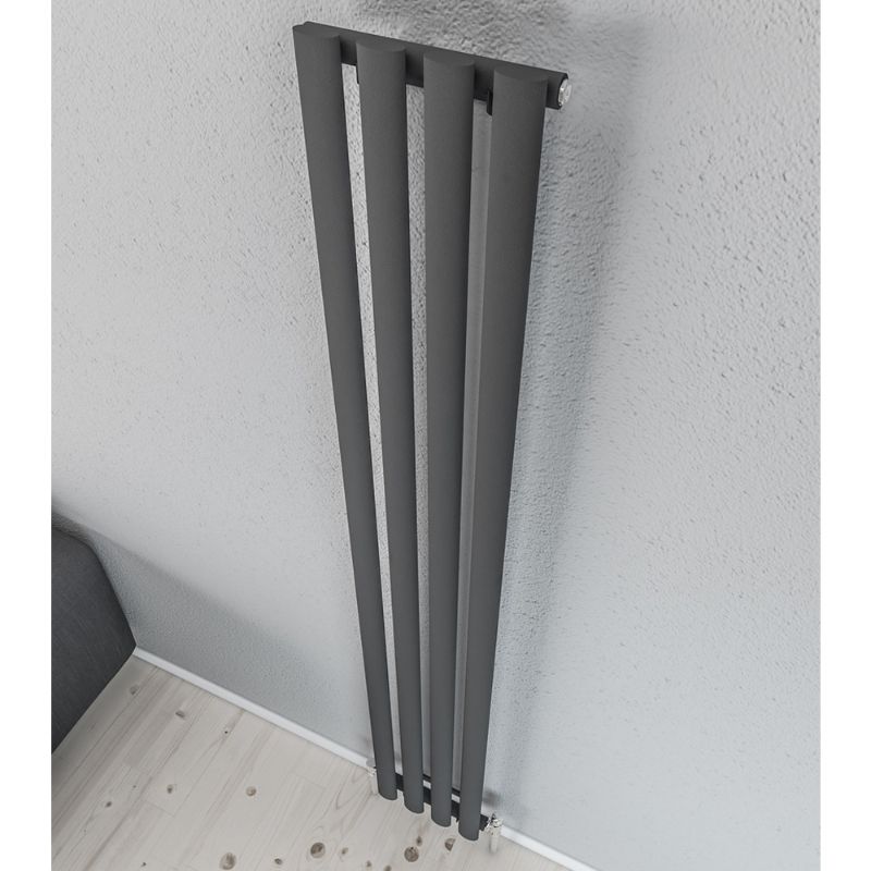 Aqua Moda Vertical Aqua Steel Radiator (Single) - Texture Anthracite - All Sizes