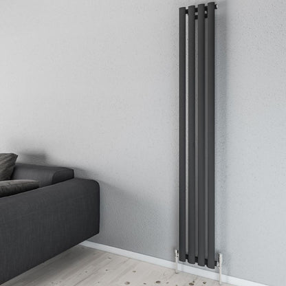 Aqua Moda Vertical Aqua Steel Radiator (Single) - Texture Anthracite - All Sizes