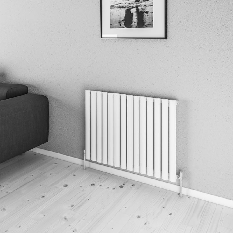 Aqua Moda Horizontal Aqua Steel Radiator (Single) - White - All Sizes