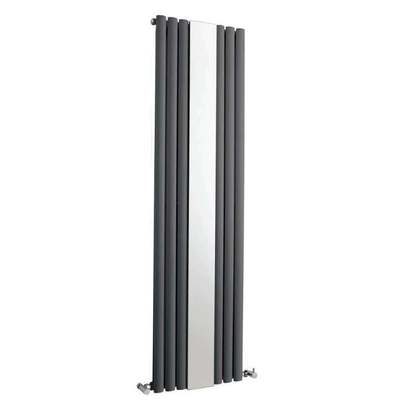 Aqua Moda Vertical Aqua Steel Radiator with Mirror Texture Anthracite - All Sizes