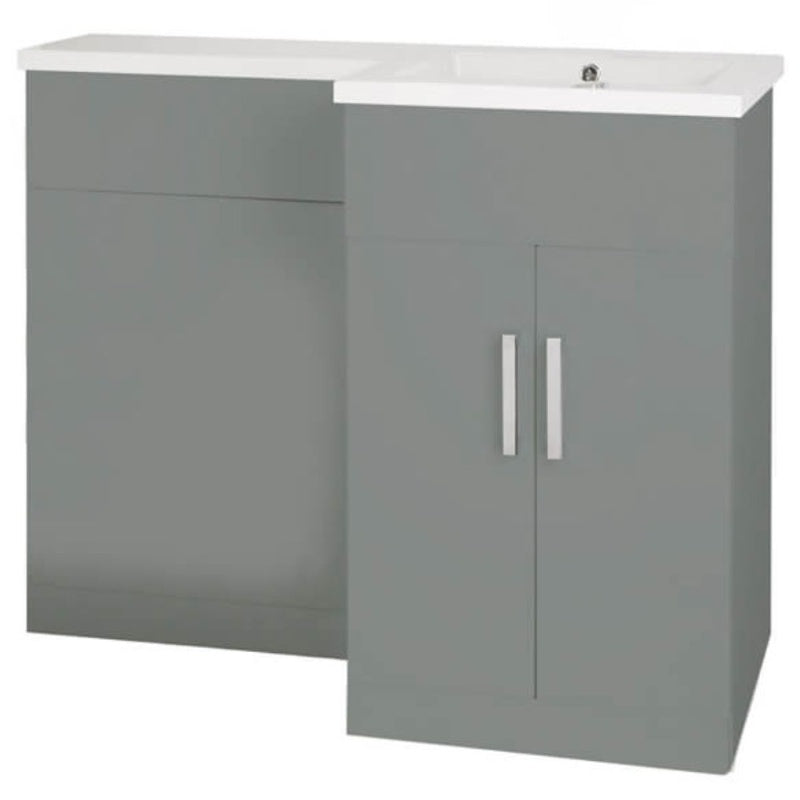 Aqua Aquatrend Petite Complete WC / Storage Furniture Pack (Right Hand Basin) - All Colours