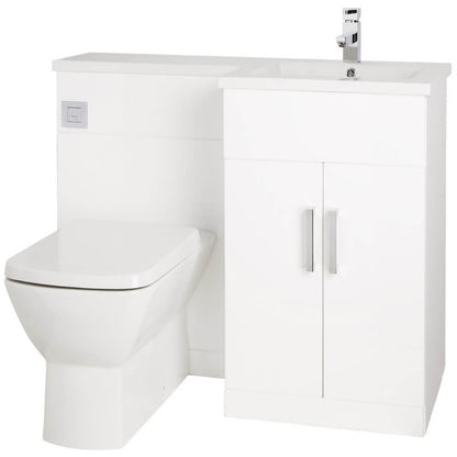 Aqua Aquatrend Petite Complete WC / Storage Furniture Pack (Right Hand Basin) - All Colours