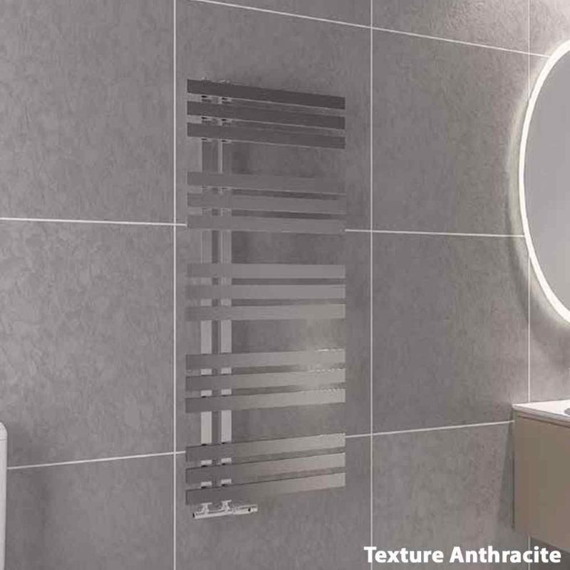 Aqua Pezzo Designer Towel Rail Texture Anthracite - All Sizes
