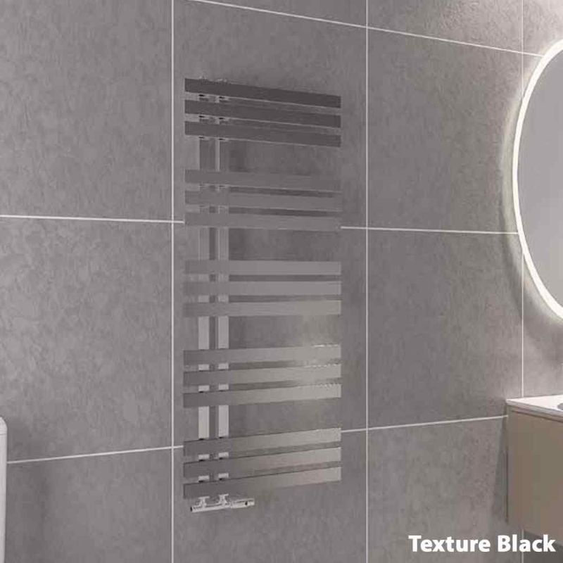 Aqua Pezzo Designer Towel Rail Texture Black - All Sizes
