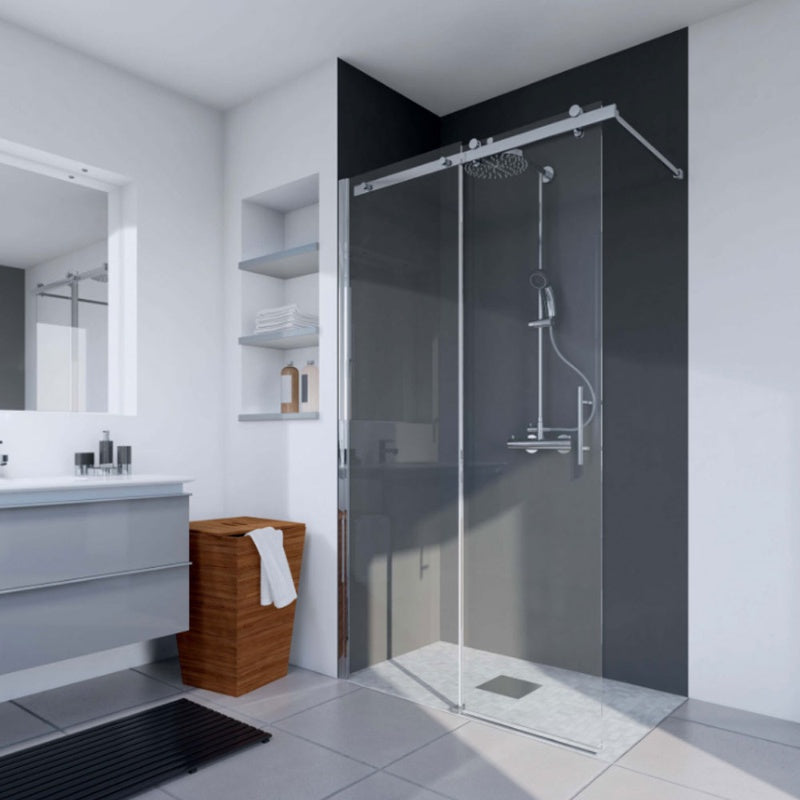 Aquaglass Urban Recess Walk-in Sliding Shower Door - 1200mm x 2000mm - All Colours