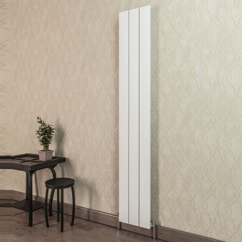 Aqua Vetta Vertical Aluminium Radiator Texture White - All Sizes