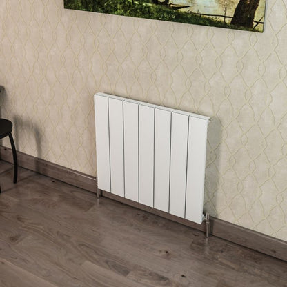 Aqua Vetta Horizontal Aluminium Radiator Texture White - All Sizes