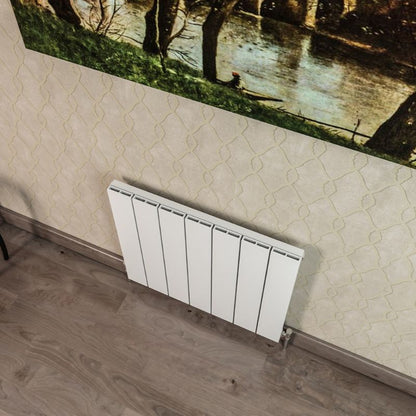 Aqua Vetta Horizontal Aluminium Radiator Texture White - All Sizes