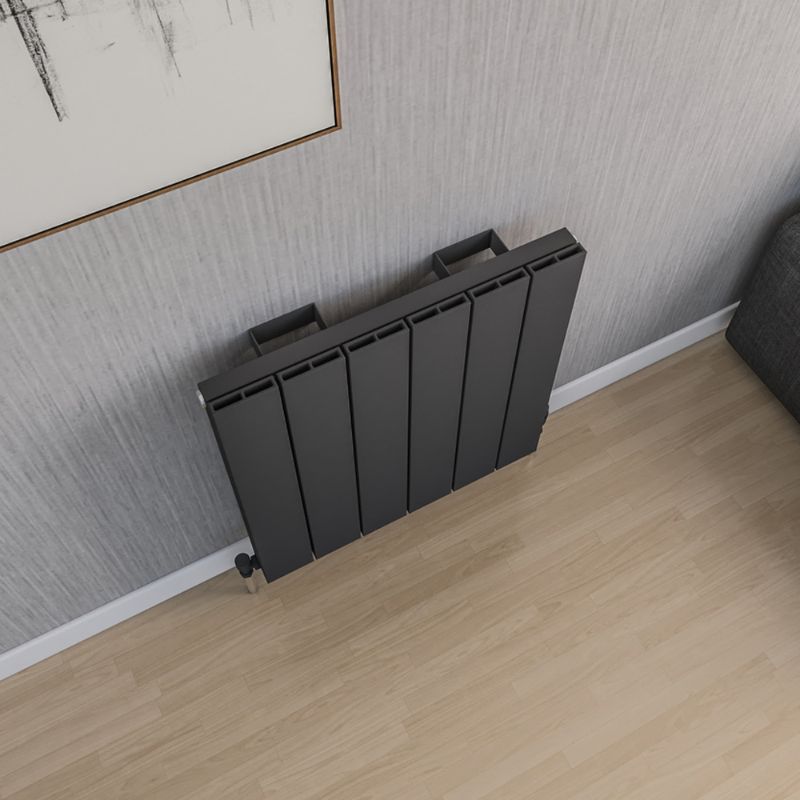 Aqua Vetta Horizontal Aluminium Radiator Textured Anthracite - All Sizes