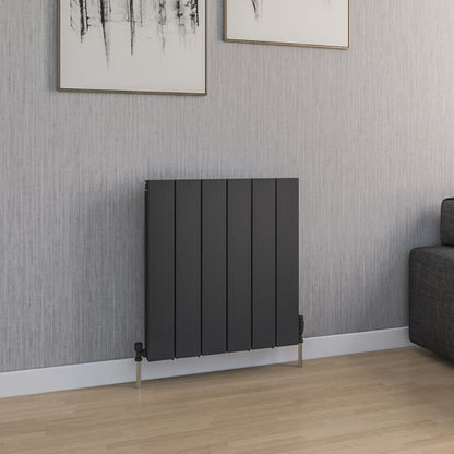 Aqua Vetta Horizontal Aluminium Radiator Textured Anthracite - All Sizes