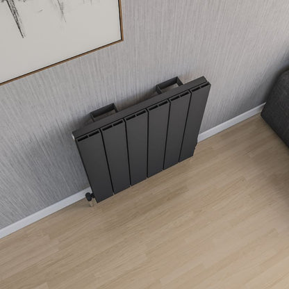 Aqua Vetta Horizontal Aluminium Radiator Textured Black - All Sizes