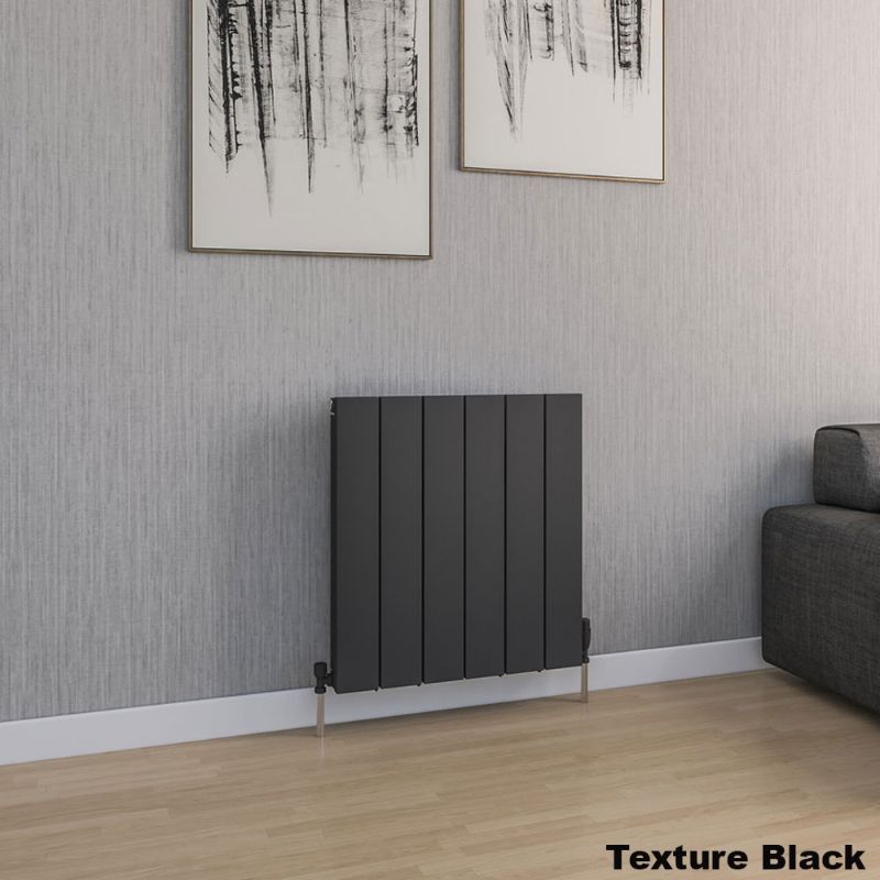 Aqua Vetta Horizontal Aluminium Radiator Textured Black - All Sizes