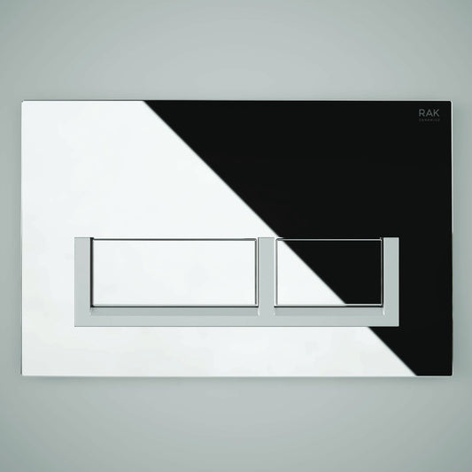 RAK Ceramics Ecofix Polished Rectangular Dual Flush Plates - Matt Chrome