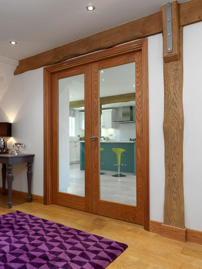 Image for JB Kind Oak Glazed Fuji Internal Door Unfinished