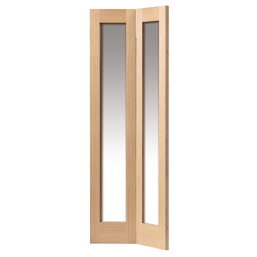 Image for JB Kind Oak Fuji Bi-Fold Internal Door Unfinshed