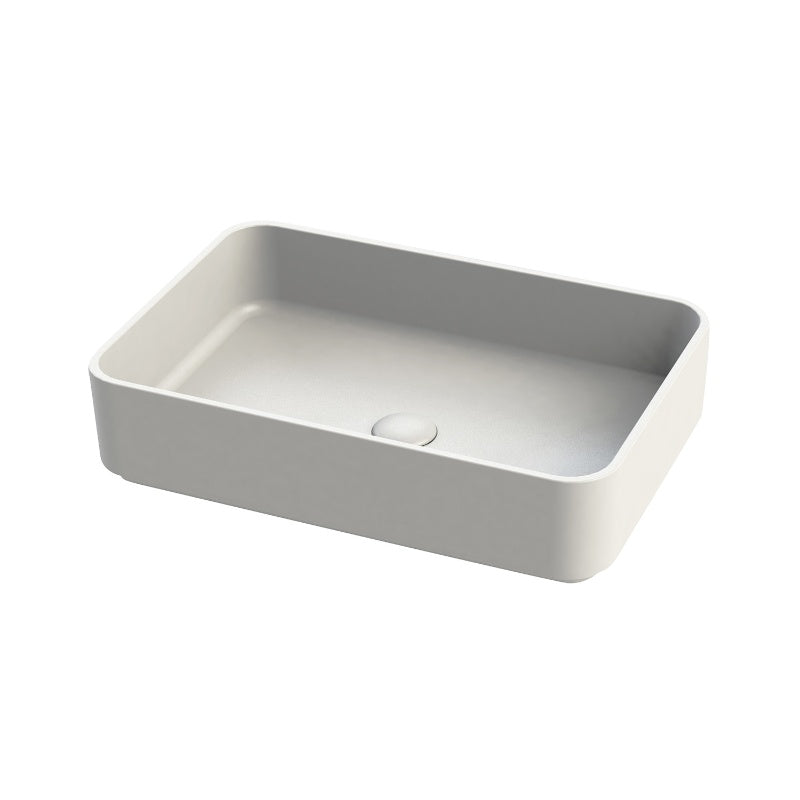 Aqua Galvano Rectangle Solid Surface Basin - W565mm x H130mm x D375mm