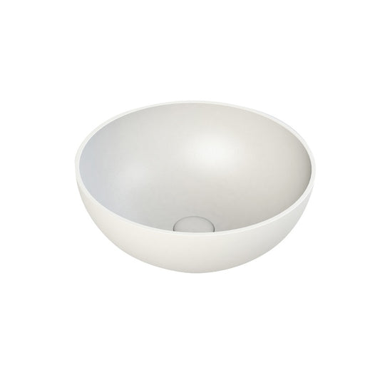 Aqua Galvano Round Rolid Surface Basin - W400mm x  H155mm x D400mm