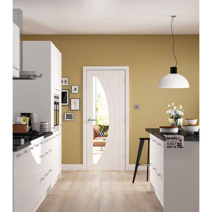 Image for XL Joinery Salerno Internal White Primed Door with Clear Glass 2032 x 813 x 35mm (32")