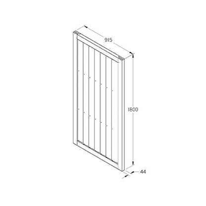 Forest Pressure Treated Featheredge Gate 1.80m