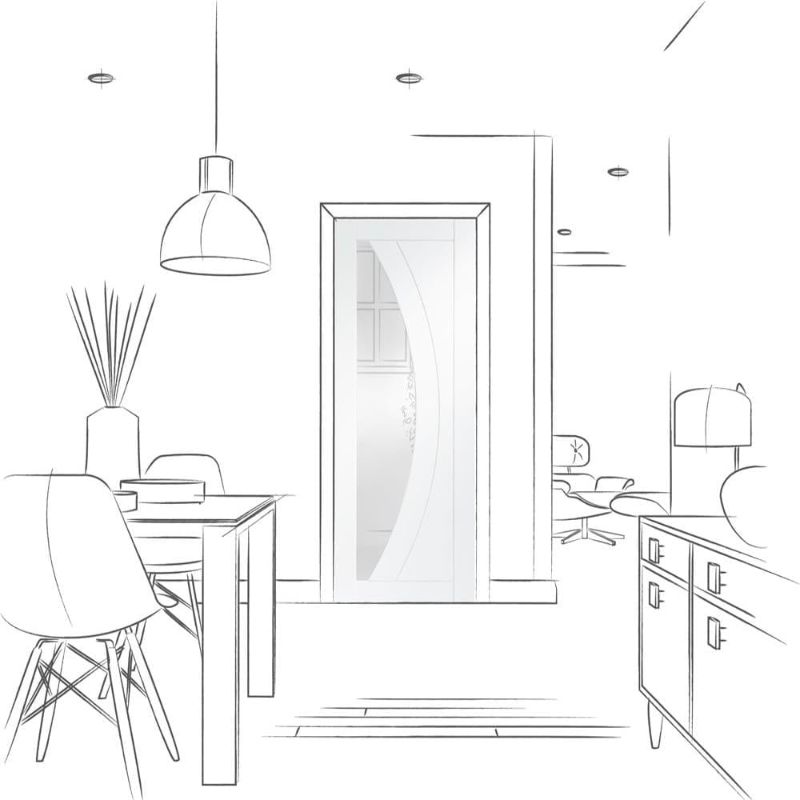 Image for XL Joinery Salerno Internal White Primed Door with Clear Glass 2032 x 813 x 35mm (32")