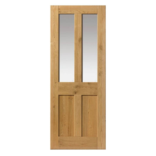 JB Kind Rustic Oak 4 Panel Glazed Pre-Finished Door - 1981 x 762 x 35mm 