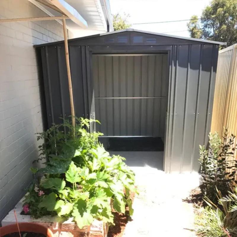 Globel Apex Metal Garden Shed (Anthracite Grey) - All Sizes