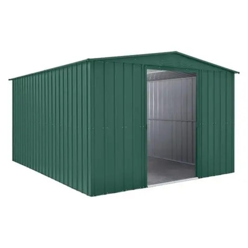 Globel Apex Metal Garden Shed (Green) - All Sizes