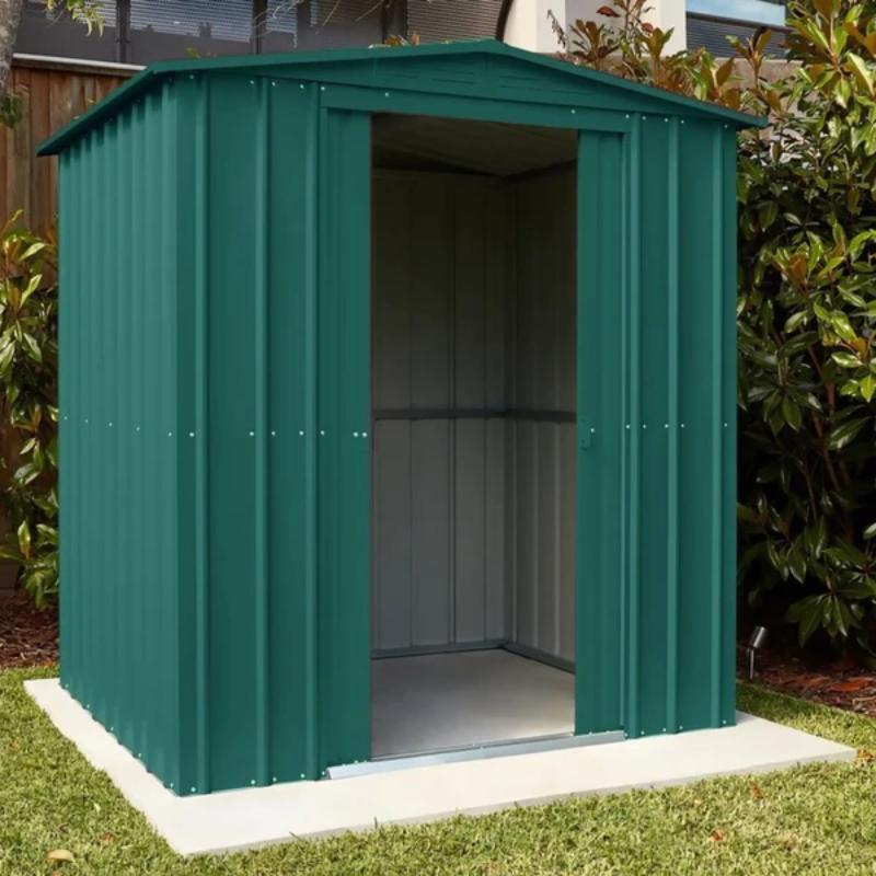 Globel Apex Metal Garden Shed (Green) - All Sizes