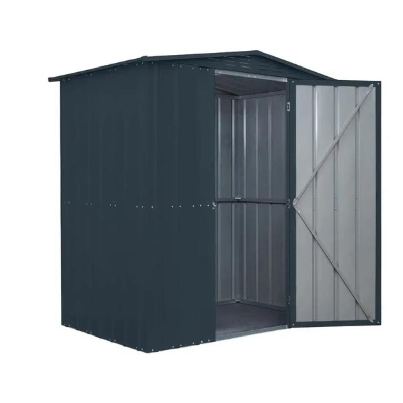 Globel 6ft x 4ft Apex Hinged Single Door Garden Shed - Anthracite Grey