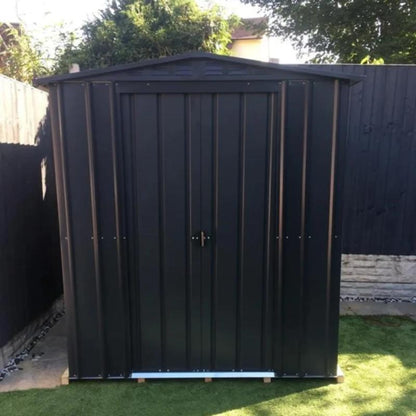 Globel Apex Metal Garden Shed (Anthracite Grey) - All Sizes