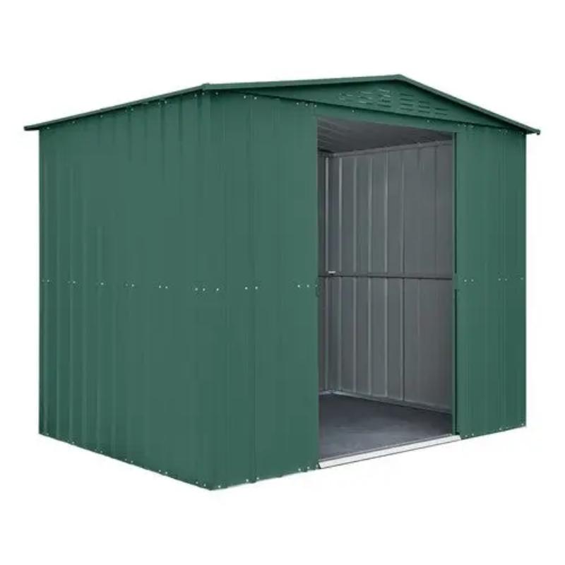 Globel Apex Metal Garden Shed (Green) - All Sizes