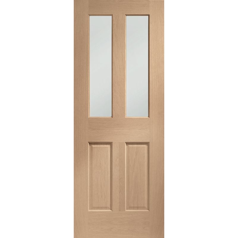 Image for XL Joinery Malton Internal Oak Door with Clear Bevelled Glass 1981 x 762 x 35mm (30")