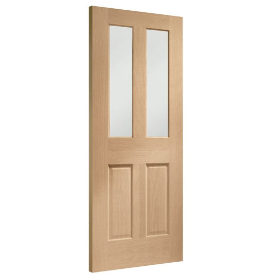 Image for XL Joinery Malton Internal Oak Door with Clear Bevelled Glass 1981 x 686 x 35mm (27")