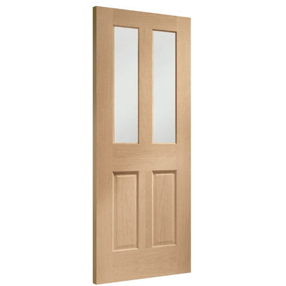 Image for XL Joinery Malton Internal Oak Door with Clear Bevelled Glass 1981 x 762 x 35mm (30")