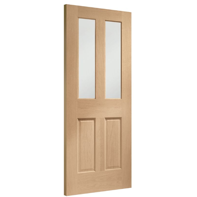 Image for XL Joinery Malton Pre-Finished Internal Oak Door with Clear Bevelled Glass 1981 x 762 x 35mm (30")