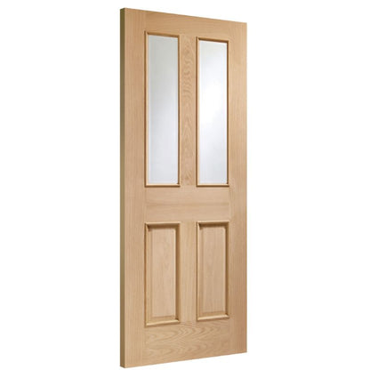 Image for XL Joinery Malton With Raised Mouldings Internal Oak Door with Clear Bevelled Glass 1981 x 838 x 35mm (33")