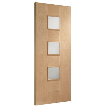 Image for XL Joinery Messina Pre-Finished Internal Oak Door with Clear Glass 1981 x 762 x 35mm (30")