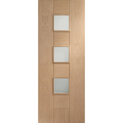 Image for XL Joinery Messina Pre-Finished Internal Oak Door with Clear Glass 1981 x 838 x 35mm (33")