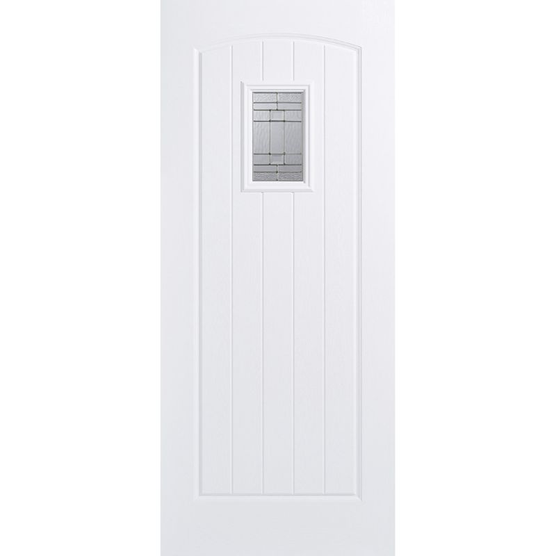 LPD GRP Cottage White 1L Glazed Exterior Door 78 x 33 x 44mm (33")