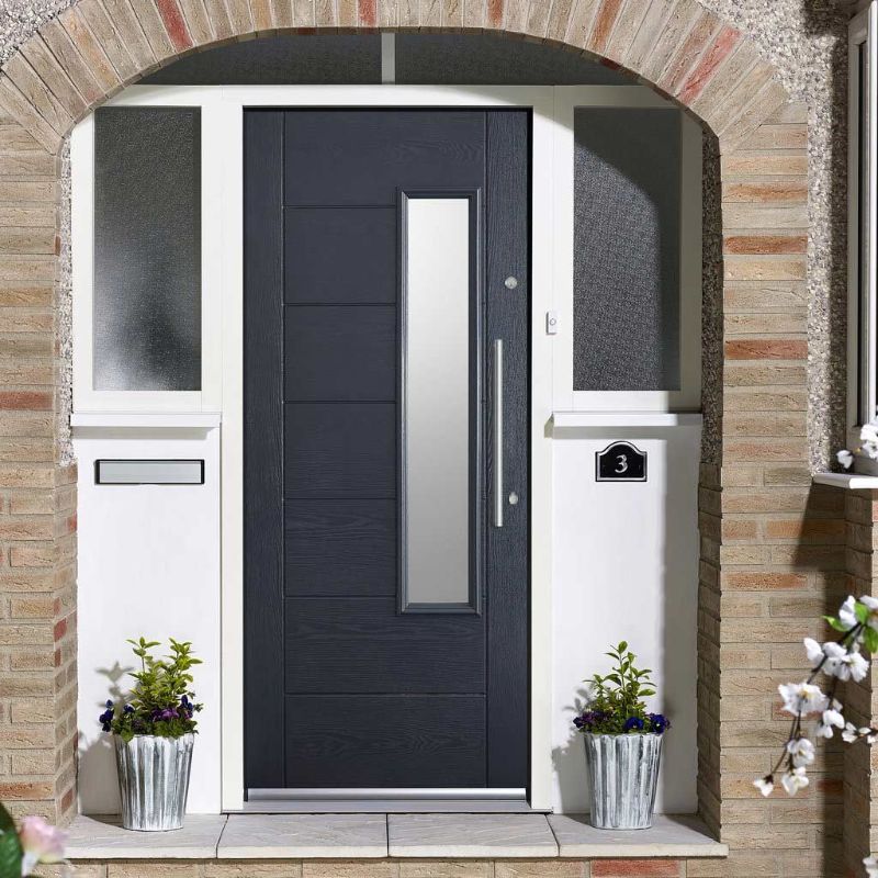 LPD GRP Newbury Anthracite Grey 1L Glazed Exterior Door- 2032 x 813 (32")