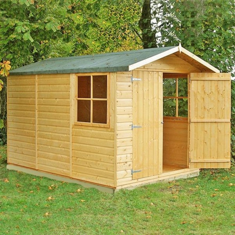 Shire Guernsey Shiplap Double Door Apex Shed - w/ Window