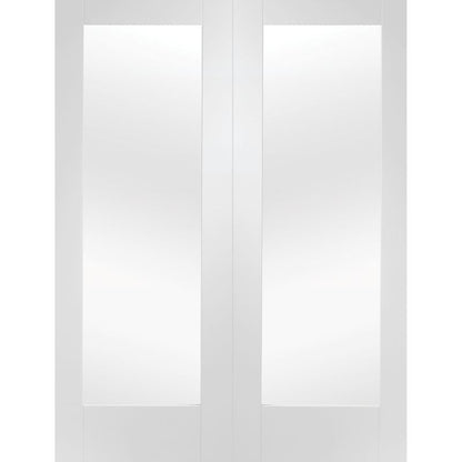 XL Joinery Pattern 10 White Primed Internal Rebated Door Pair with Clear Glass 1981 x 915 x 40mm (36")
