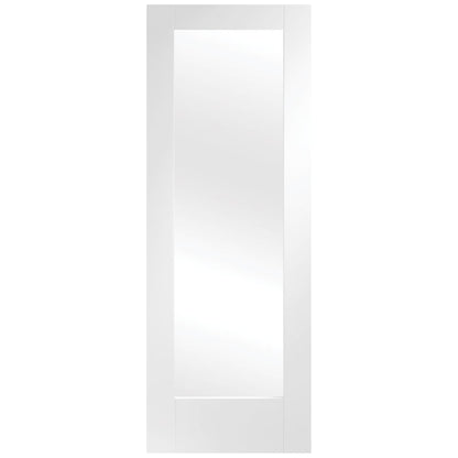 XL Joinery Pattern 10 White Primed Internal Rebated Door Pair with Clear Glass