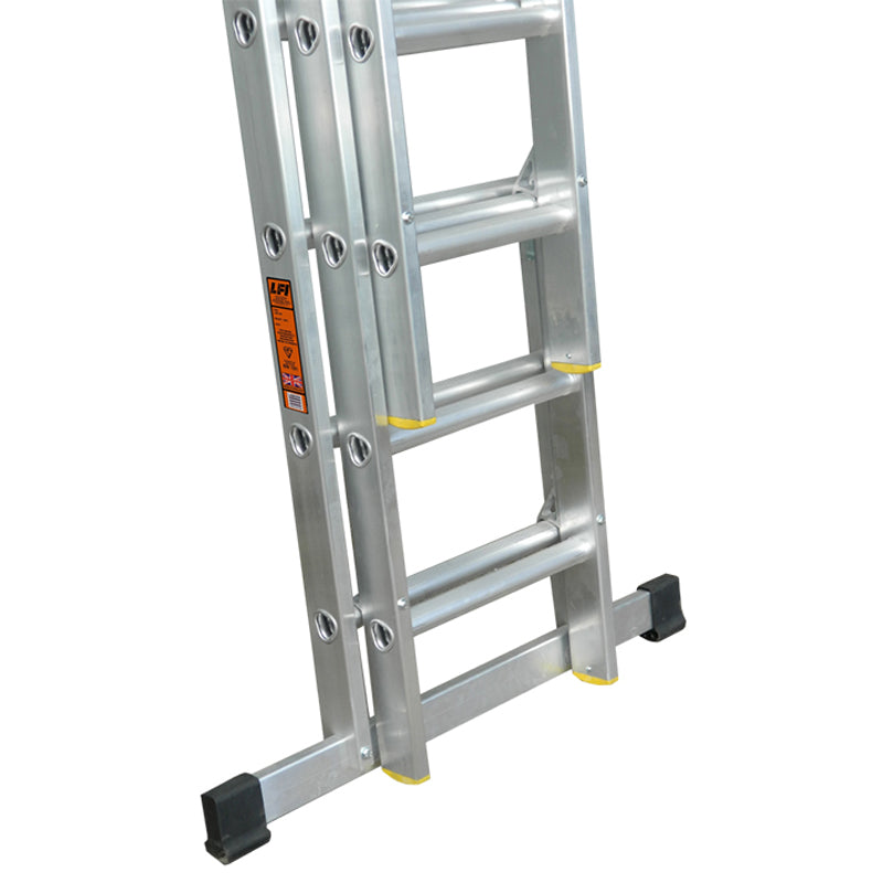 LFI PRo Triple Section 11 Rung Ladder 3m with Stabiliser