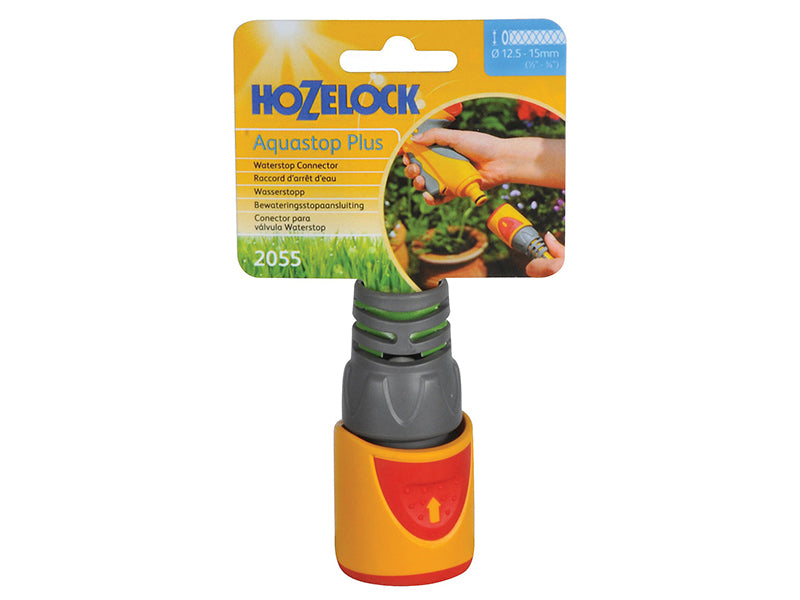 Hozelock 2055 AquaStop Plus Hose Connector for 12.5-15mm (1/2-5/8in) Hose