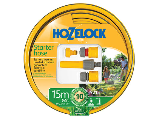 Hozelock Starter Hose Starter Set 15m 12.5mm (1/2in) Diameter